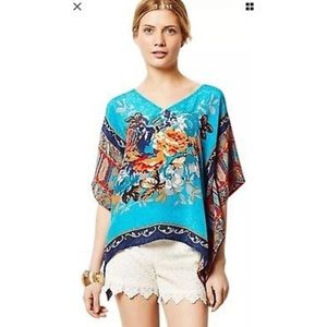 Tolani / Anthropologie “Tithal” Silk Poncho